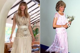 Suki Waterhouse and Princess Diana wearing Zandra Rhodes Dress