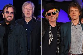 Sir Ringo Starr and Sir Paul McCartney attend the Disney Original Documentary's "If These Walls Could Sing" London Premiere; Charlie Watts, Keith Richards, Mick Jagger and Ronnie Wood of The Rolling Stones pose for a photo during a preview of 'The Rolling Stones: Exhibitionism'