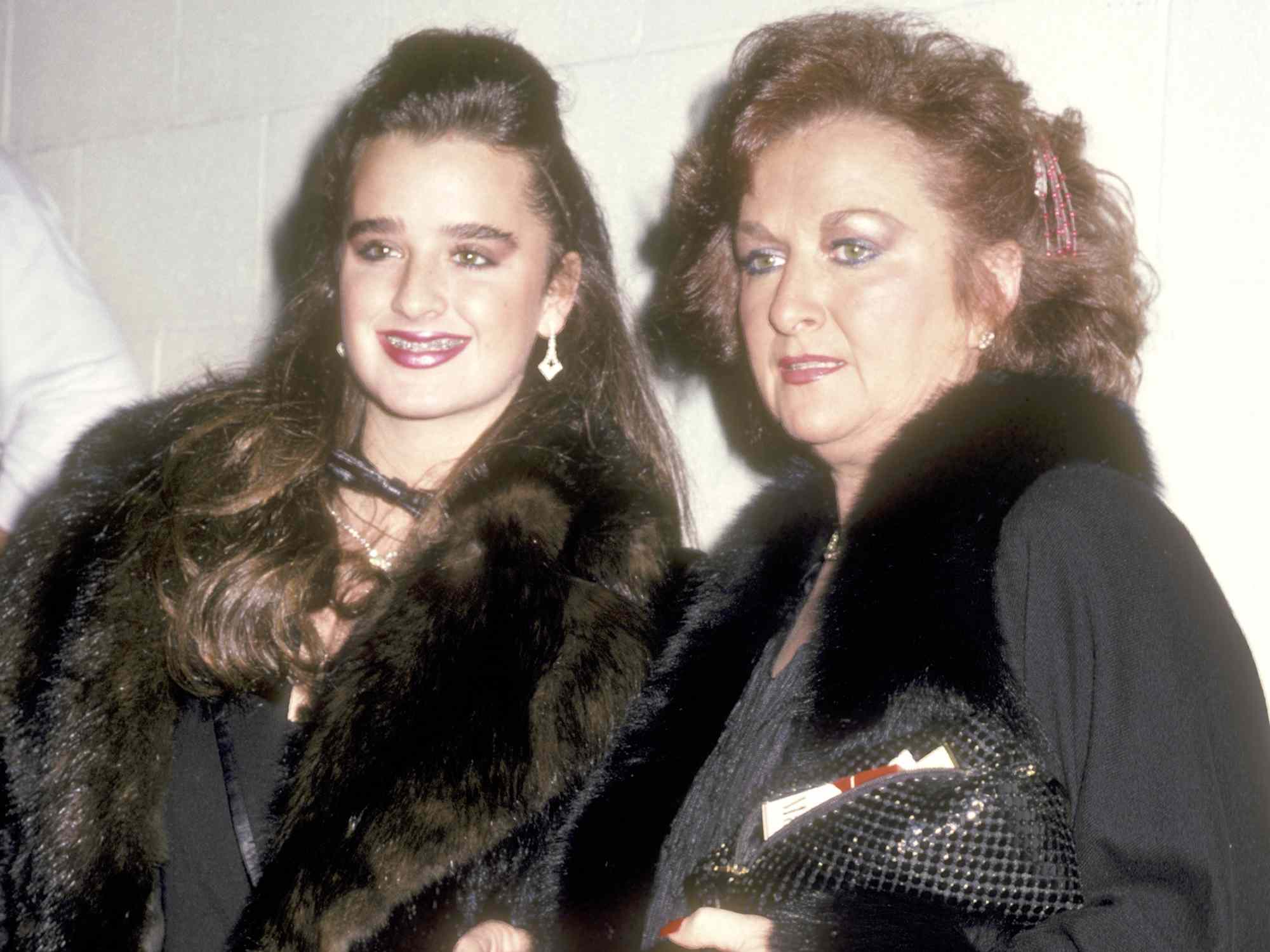 Kyle Richards and mother Kathleen Richards on September 28, 1985 in West Hollywood, California..