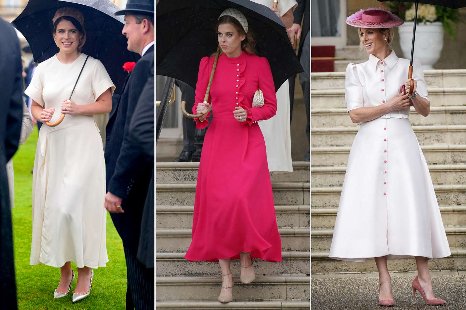 Princess Eugenie, Princess Beatrice, Zara Tindall, Sovereign's Garden Party at Buckingham Palace