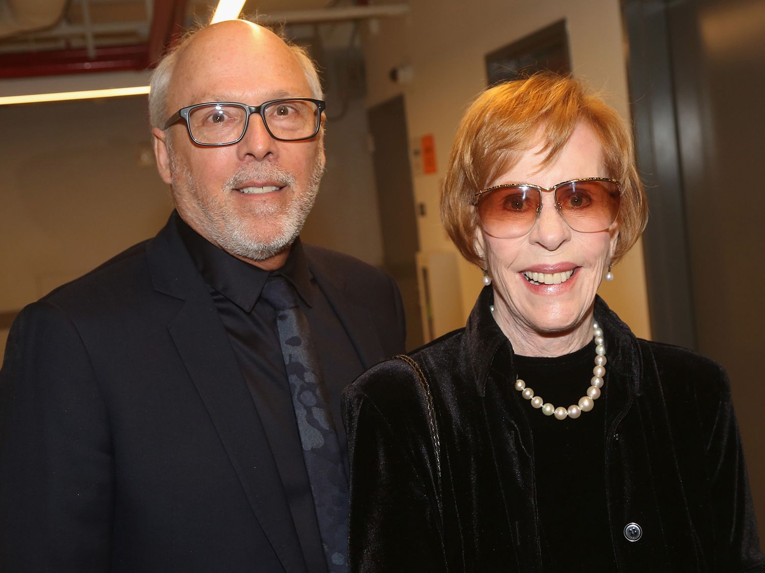 Brian Miller and wife Carol Burnett pose at the opening night of "Tootsie" on Broadway at The Marquis Theatre on April 23, 2019 in New York City