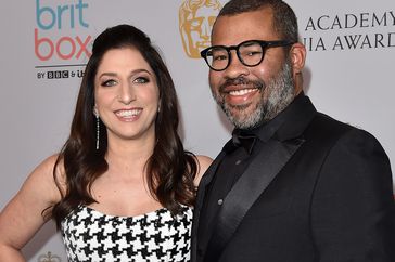 Chelsea Peretti and Jordan Peele attend the 2019 British Academy Britannia Awards presented by American Airlines and Jaguar Land Rover at The Beverly Hilton Hotel on October 25, 2019 in Beverly Hills, California