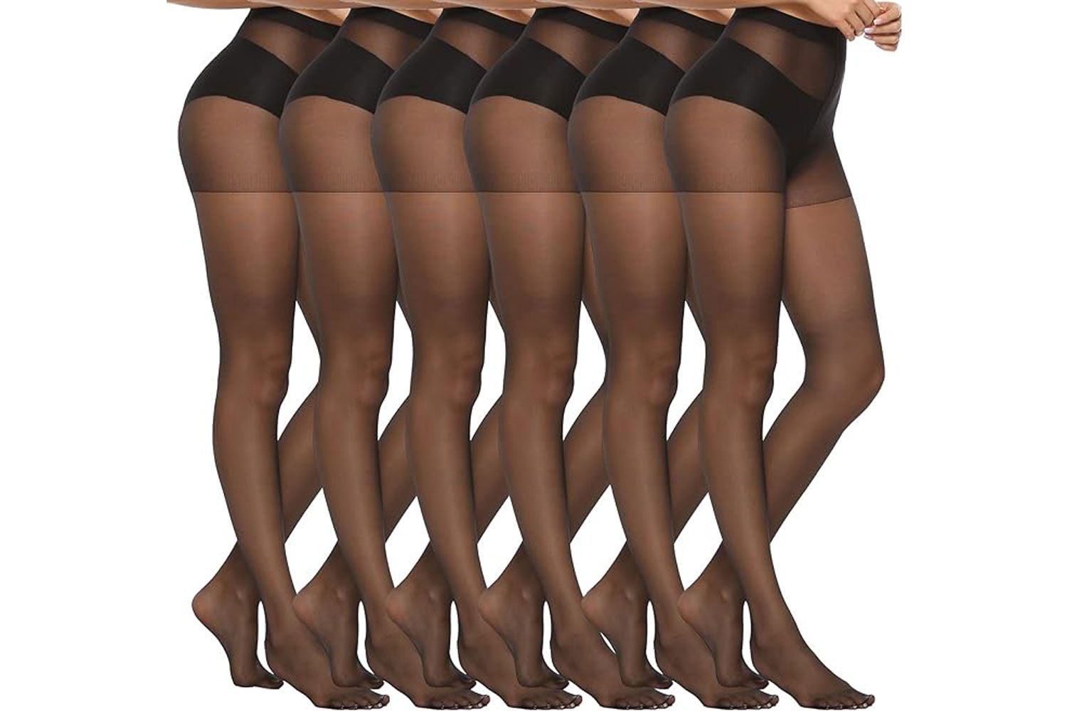 Amazon MANZI 6 Pairs 20D Women's Sheer Tights Ultra Thin High Waist Pantyhose Thigh High Stockings