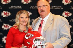 Andy Reid poses with wife Tammy during a press conference introducing Reid as the Kansas City Chiefs new head coach on January 7, 2013 in Kansas City, Missouri