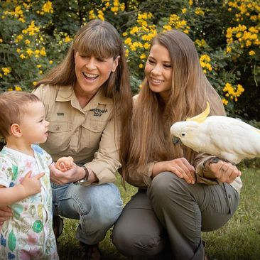 Grace Warrior Twins with Mom Bindi Irwin, Late Grandpa Steve Irwin While Meeting Family Cockatoo: 'Family Forever'