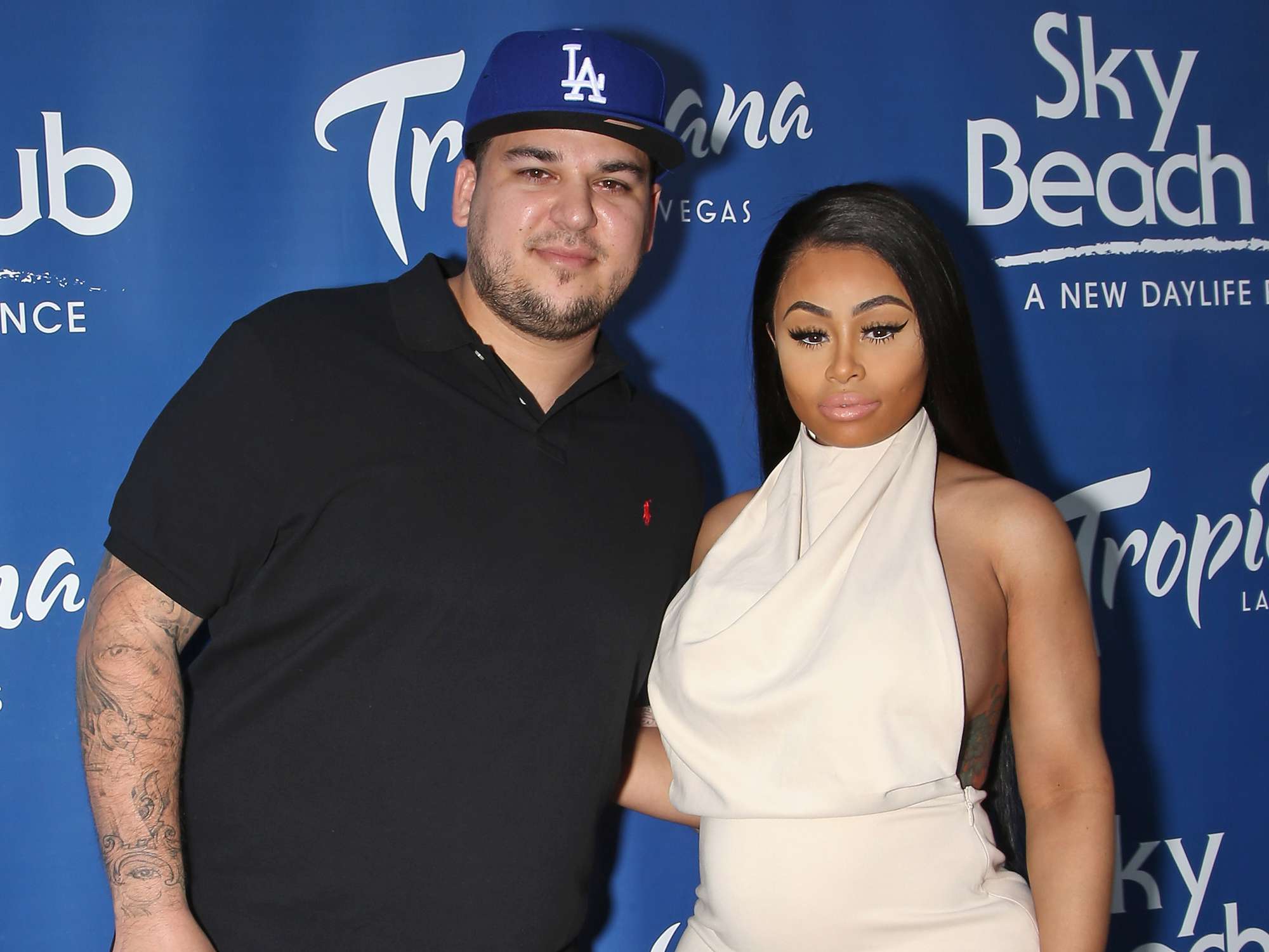 Rob Kardashian (L) and model Blac Chyna attend the Sky Beach Club at the Tropicana Las Vegas on May 28, 2016 in Las Vegas, Nevada