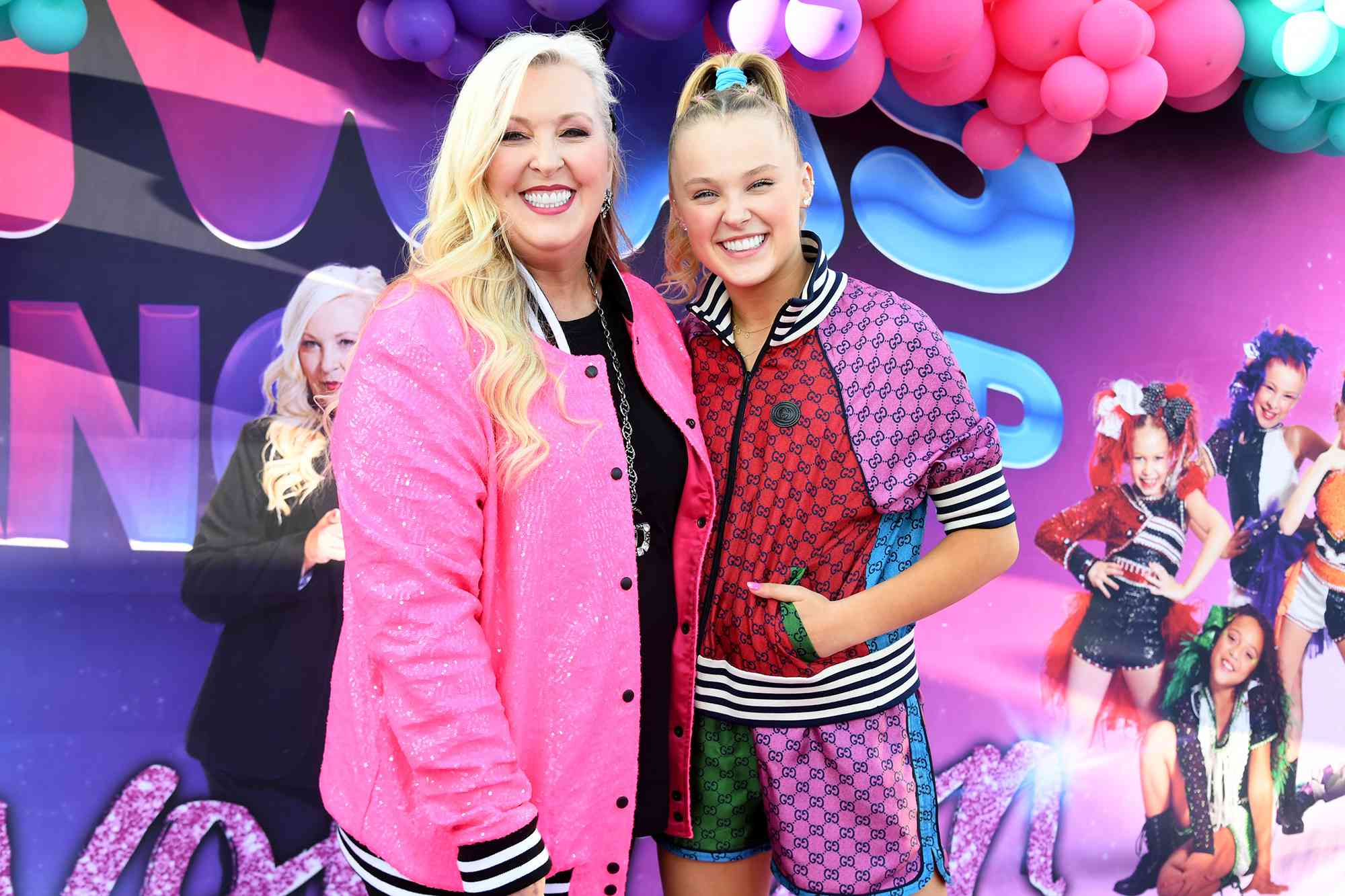 BURBANK, CALIFORNIA - NOVEMBER 03: Jess Siwa (L) and JoJo Siwa attend JoJo & Jess Siwa's premiere party for "Siwas Dance Pop Revolution" at Studio Siwa on November 03, 2021 in Burbank, California. (Photo by JC Olivera/Getty Images)