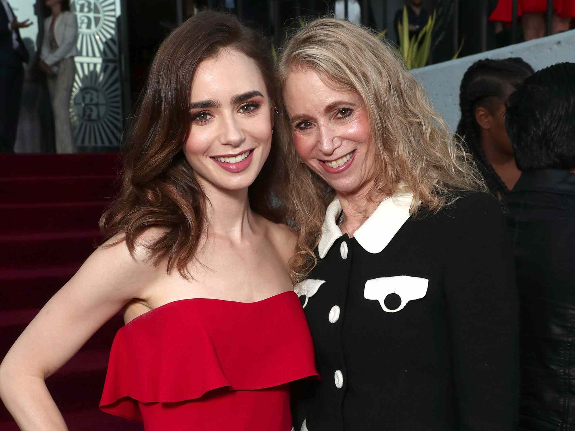 Lily Collins and mother Jill Tavelman attend the Amazon Prime Video Premiere Of Original Drama Series "The Last Tycoon" 