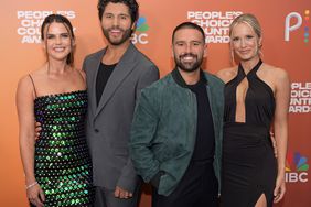 Abby Law, Dan Smyers and Shay Mooney of Dan + Shay, and Hannah Billingsley arrive to the 2023 People's Choice Country Awards on September 28, 2023 in Nashville, Tennessee. 