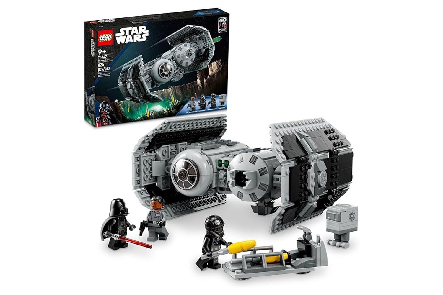 LEGO Star Wars TIE Bomber 75347 Model Building Kit, Star Wars Toy Starfighter with Gonk Droid Figure, Darth Vader Minifigure and Lightsaber, Collectible Idea for 9 Year Olds