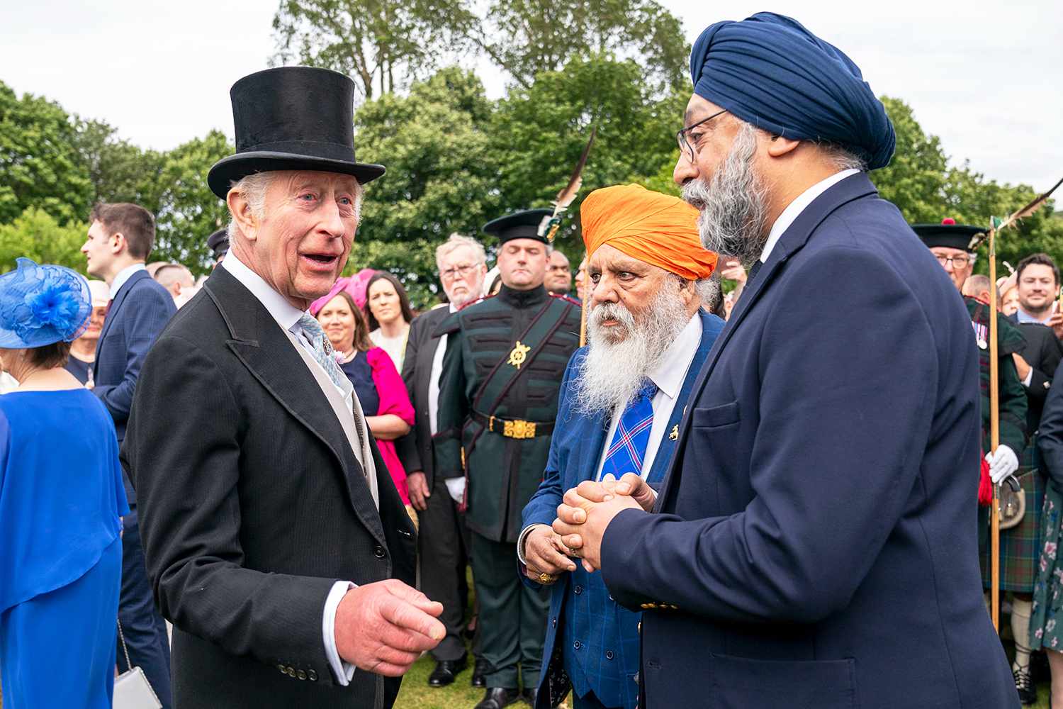 King Charles III during the Sovereign's Garden Party held at the Palace of Holyroodhouse on July 2, 2024 in Edinburgh, Scotland.