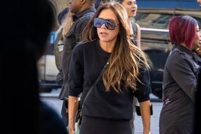 Victoria Beckham on crutches in Paris, France.