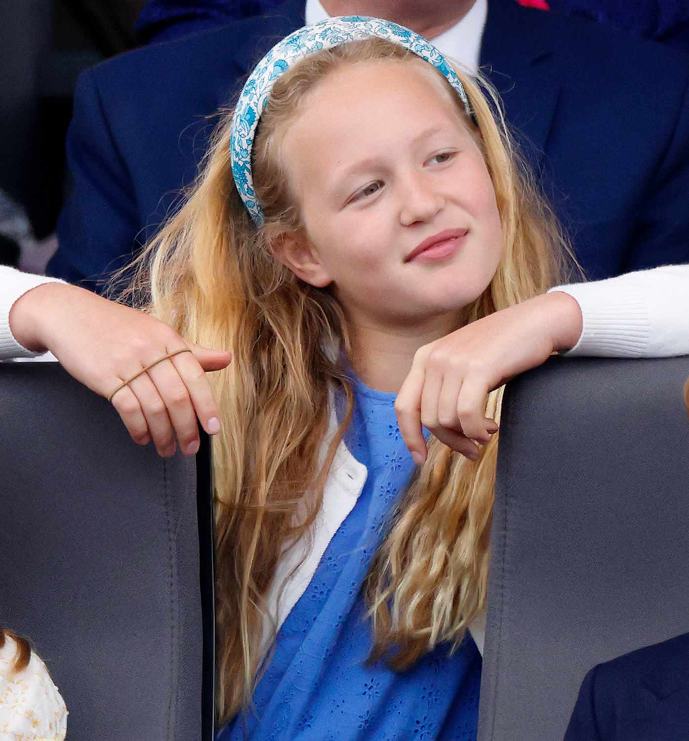 Princess Charlotte of Cambridge, Savannah Phillips and Prince George of Cambridge attend the Platinum Pageant on The Mall on June 5, 2022 in London, England. The Platinum Jubilee of Elizabeth II is being celebrated from June 2 to June 5, 2022, in the UK and Commonwealth to mark the 70th anniversary of the accession of Queen Elizabeth II on 6 February 1952.