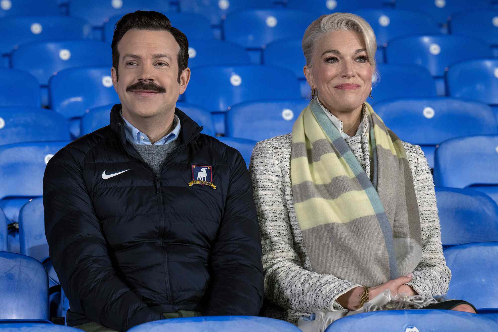 Jason Sudeikis and Hannah Waddingham in Ted Lasso