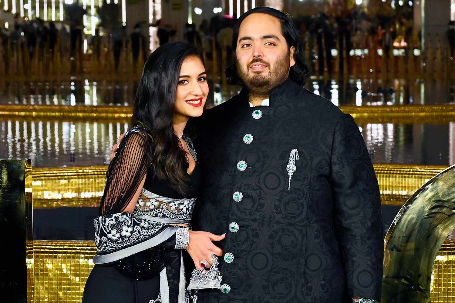 Anant Ambani with Radhika Merchant during the inauguration of the Nita Mukesh Ambani Cultural Centre (NMACC), at Bandra-Kurla Complex (BKC), Bandra (East), on March 31, 2023 in Mumbai, India. Nita Ambani's dream project, which is housed within the Jio Global Centre in Bandra-Kurla Complex, aims to preserve and promote Indian arts. The event saw the presence of prominent celebrities and businessmen.