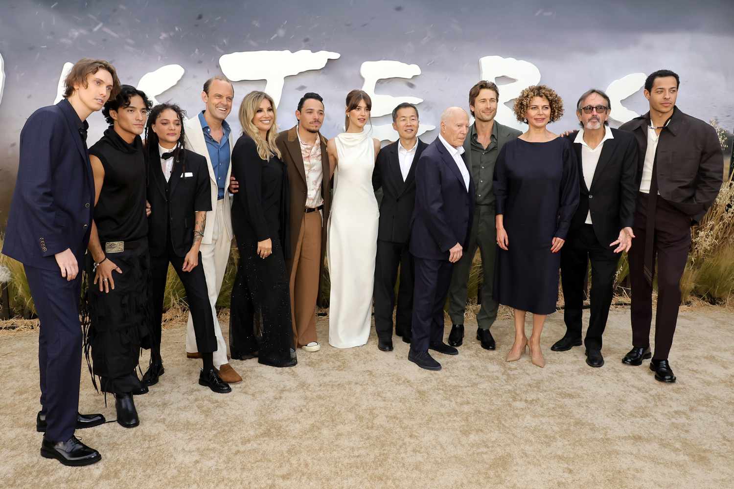 James Paxton, Brandon Perea, Sasha Lane, Harry Hadden-Paton, Ashley Jay Sandberg, Anthony Ramos, Daisy Edgar-Jones, Lee Isaac Chung, Frank Marshall, Glen Powell, Donna Langley, Patrick Crowley, and Daryl McCormack attend the premiere of Universal Pictures' "Twisters" on July 11, 2024