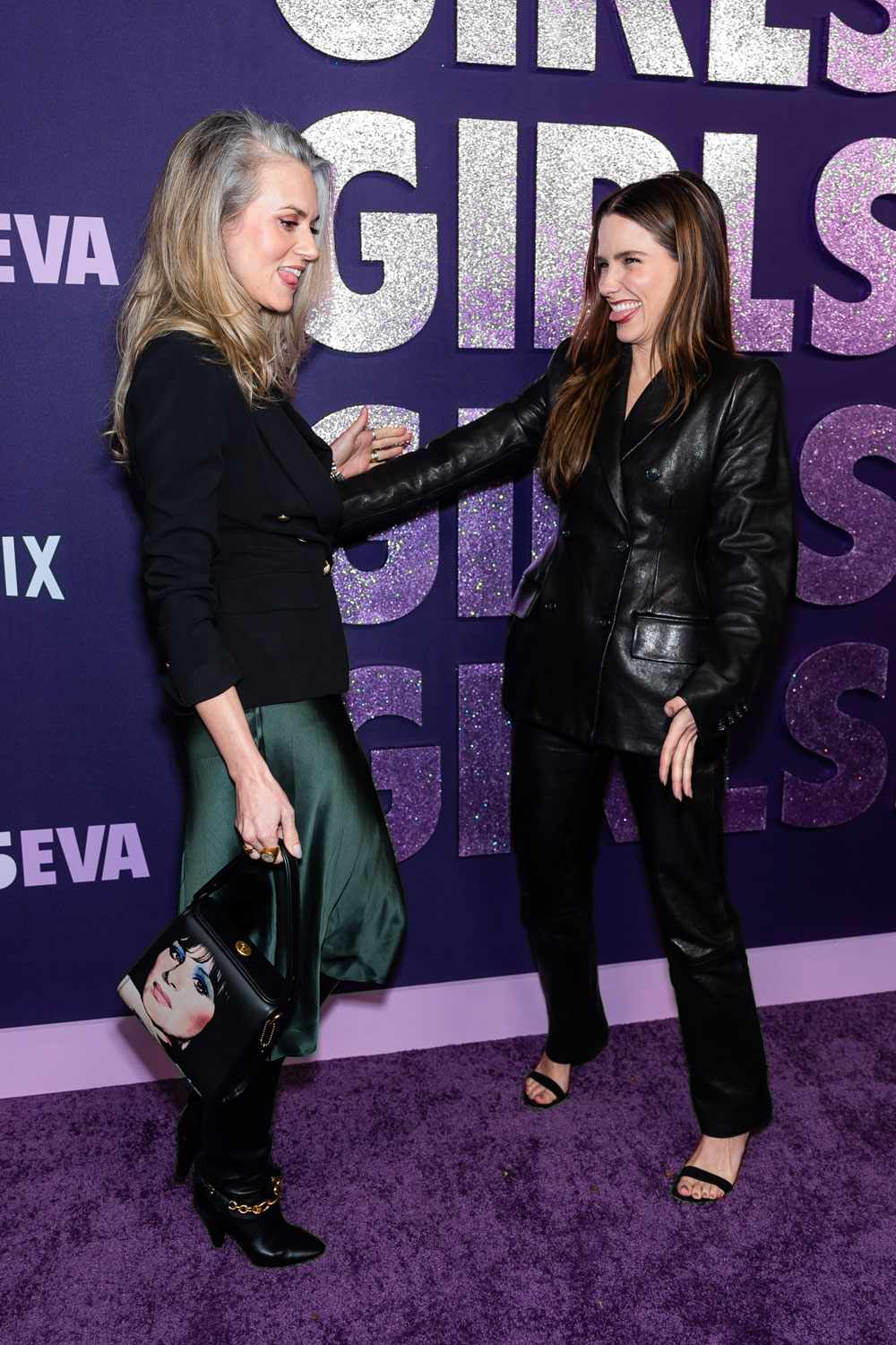 Hilarie Burton (L) and Sophia Bush attend Netflix's "Girls5eva" season 3 premiere at Paris Theater on March 07, 2024 in New York City.