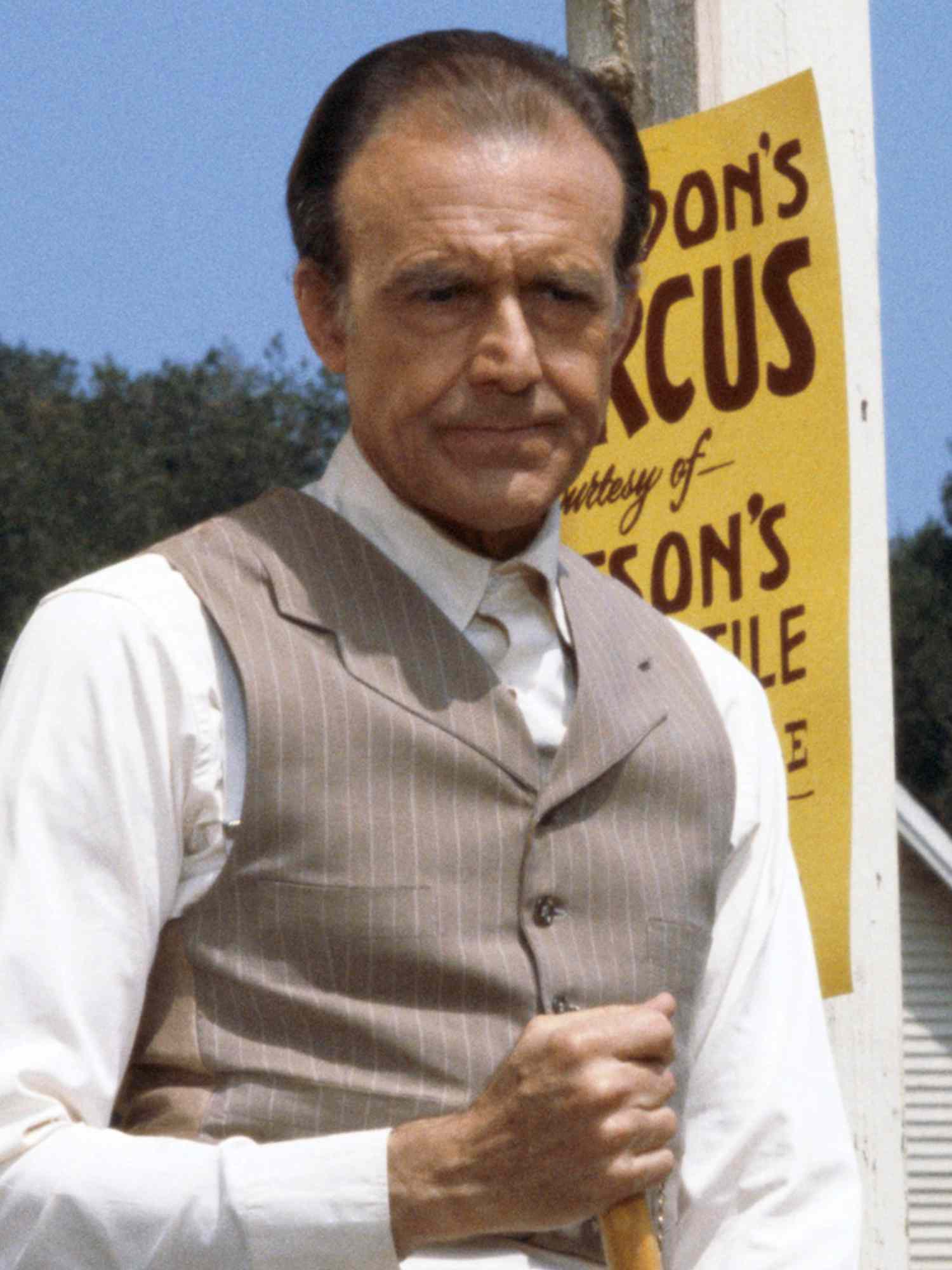 Richard Bull as Nelson 'Nels' Oleson in 'Little House on the Prairie'.