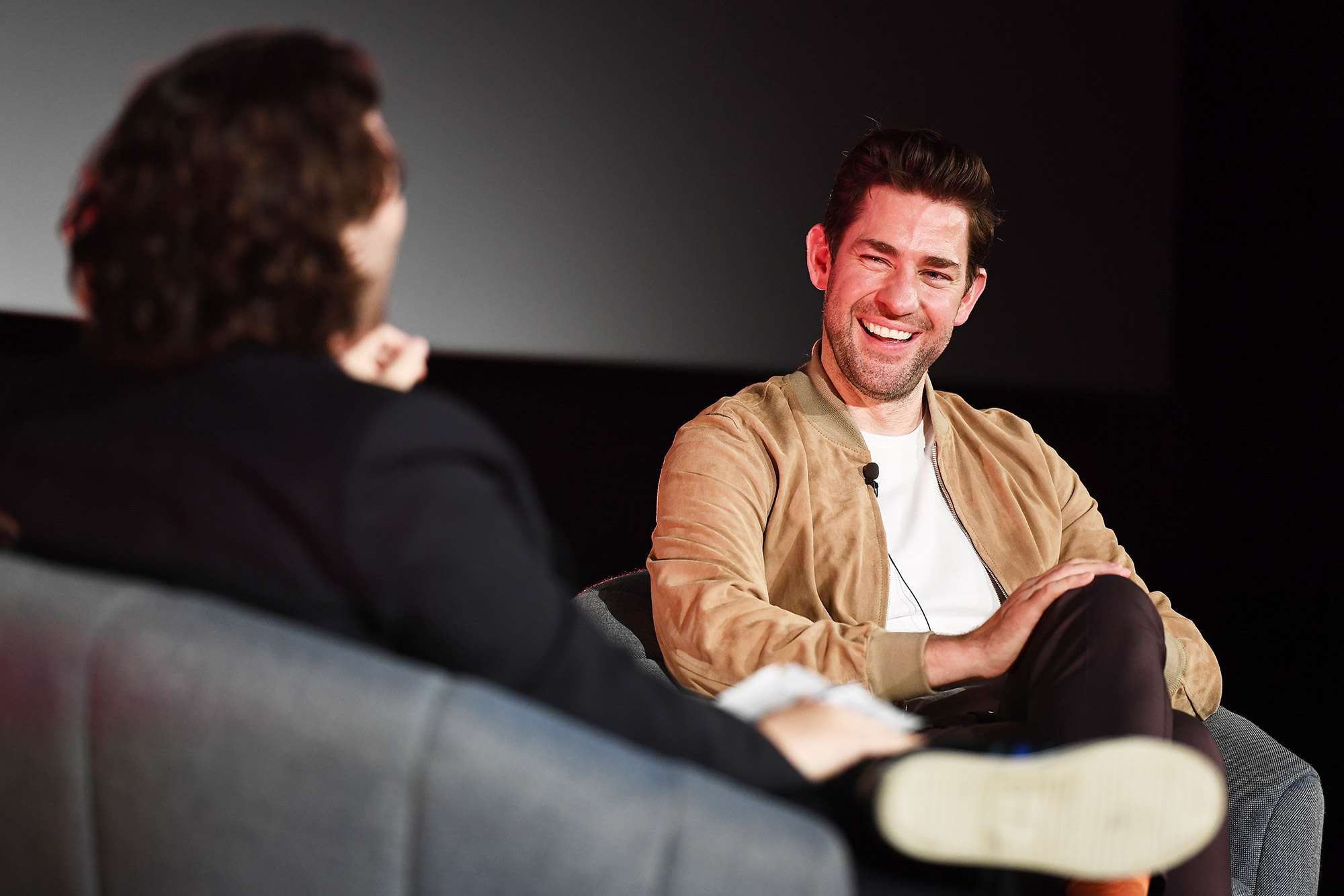 Edgar Wright and John Krasinski attend the "A Quiet Place Part II" London Screening and Q&A at the Picturehouse Central on June 06, 2021 in London, England