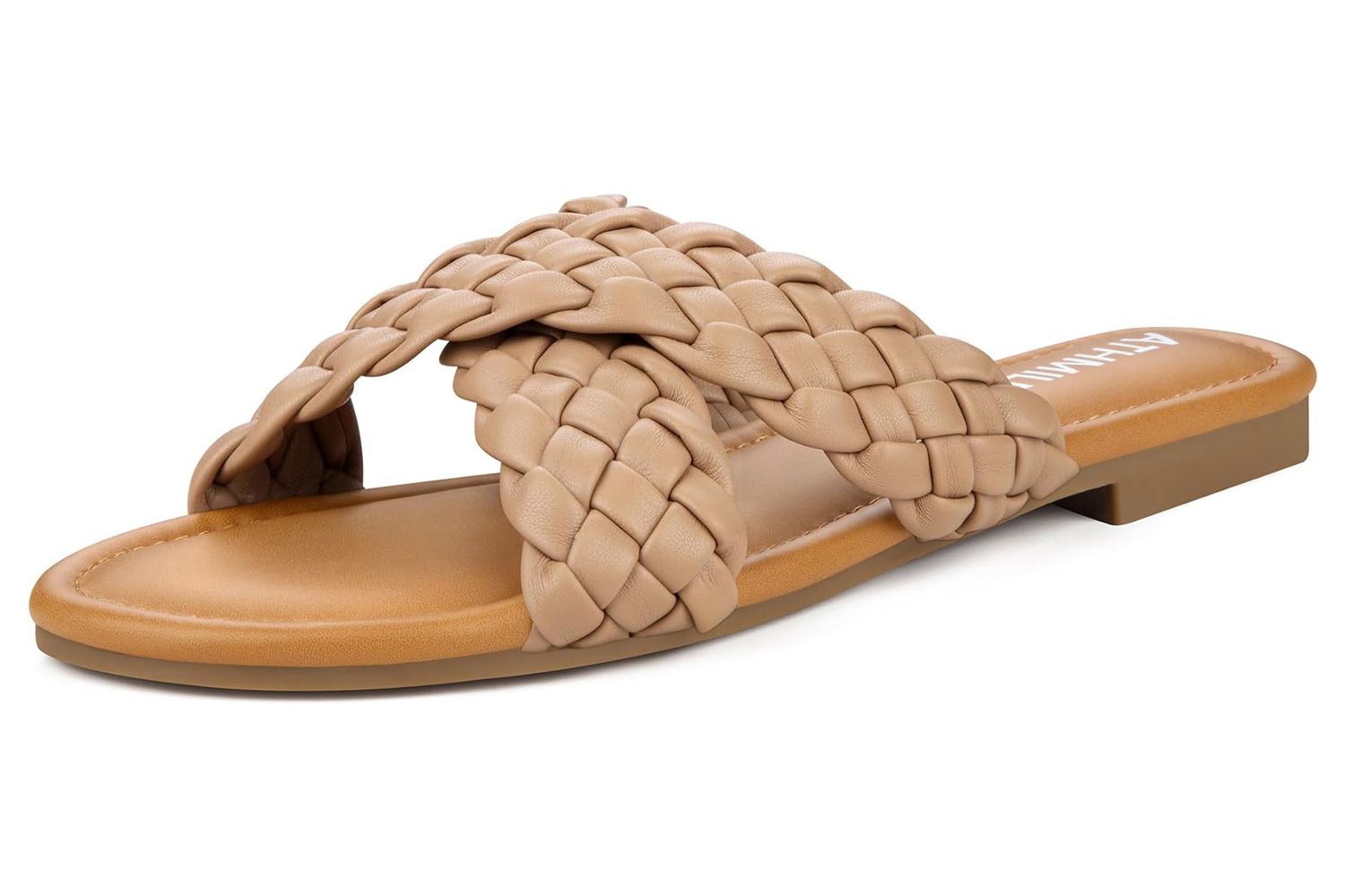 ATHMILE Women's Flat Sandals Crossover Braided