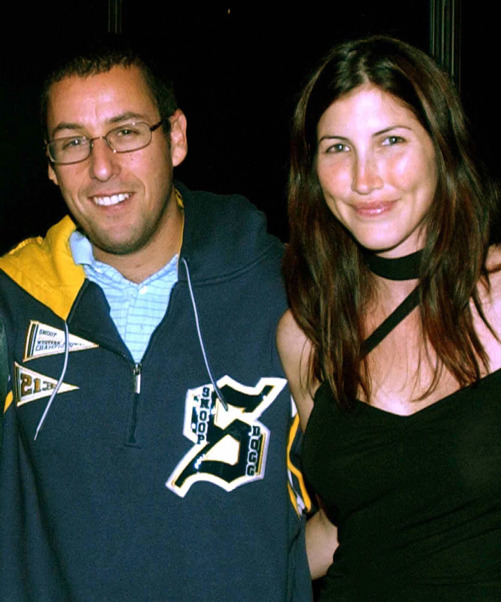 Adam Sandler with fiancee Jackie Titone backstage after Spade's performance at Caesars Palace