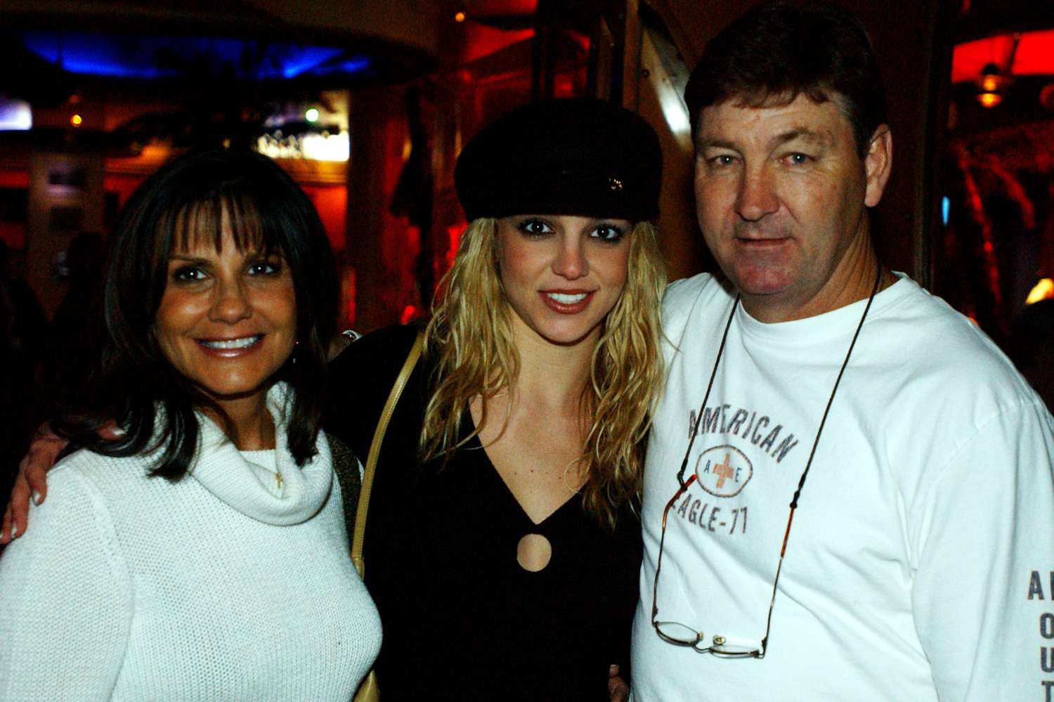 Britney Spears with her parents during Britney Spears at Planet Hollywood, Las Vegas Party at Planet Hollywood, Las Vegas in Las Vegas, Nevada, United States