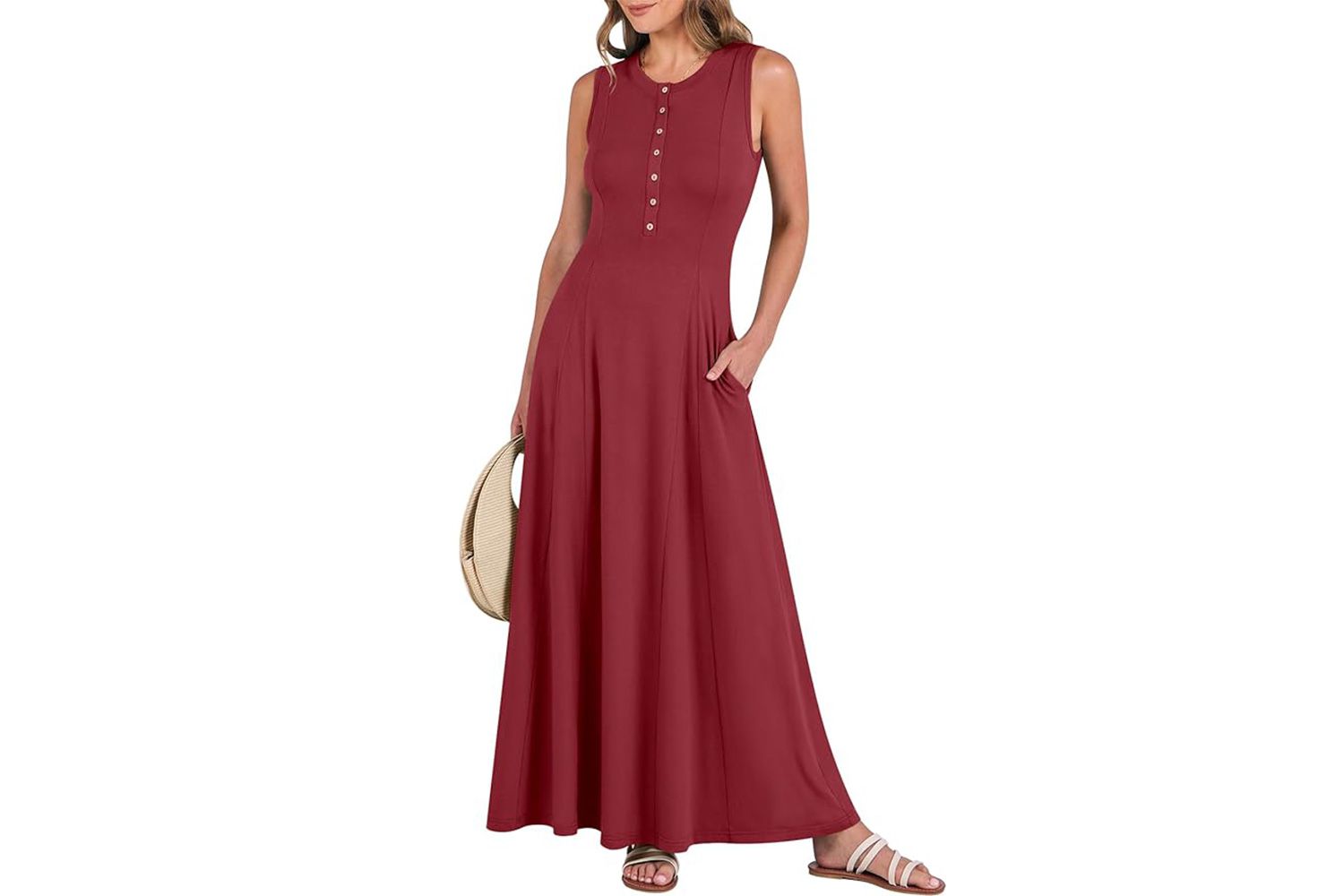 Amazon ANRABESS Women Summer Casual Sleeveless Maxi Sundress