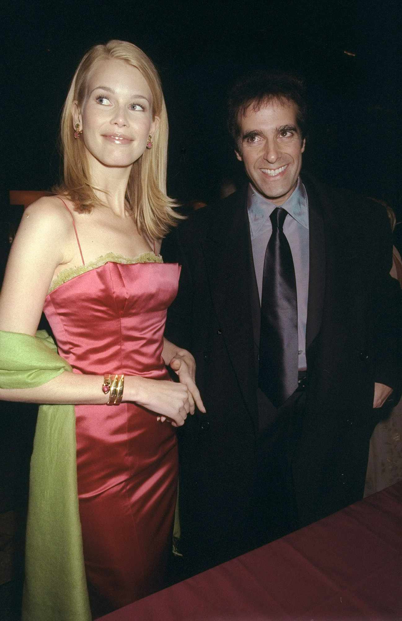 David Copperfield and Claudia Schiffer arrive at the Metropolitan Museum for the 50th Anniversary of the Costume Institute Gala in celebration of Cubism and Fashion.