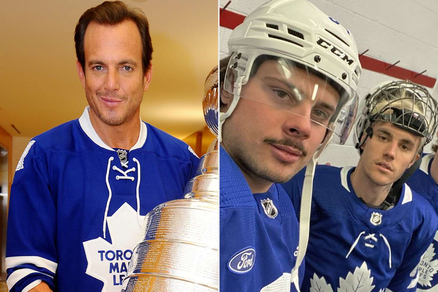 Will Arnett, Justin Beiber and Auston Matthews, NHL All Star Game