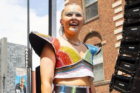 JoJo Siwa performs with her dancers during the Chicago Pride Fest on June 22, 2024 in Chicago, Illinois.