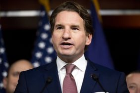 Rep. Dean Phillips, D-Minn., speaks during the Problem Solvers Caucus press conference in the Capitol on Tuesday, Feb. 11, 2020.