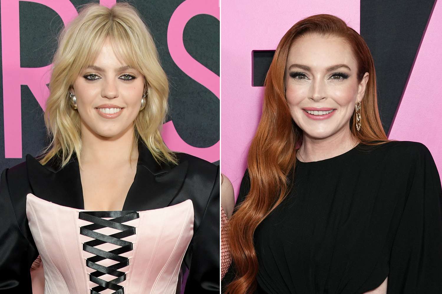 Renee Rapp at the premiere of "Mean Girls"; Lindsay Lohan attends the Global Premiere of "Mean Girls"