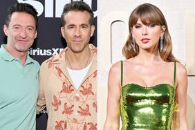 Hugh Jackman and Ryan Reynolds attend SiriusXM's Town Hall With 'Deadpool & Wolverine' Cast and Director on July 19, 2024 in New York City; Taylor Swift attends the 81st Annual Golden Globe Awards at The Beverly Hilton on January 07, 2024 in Beverly Hills, California