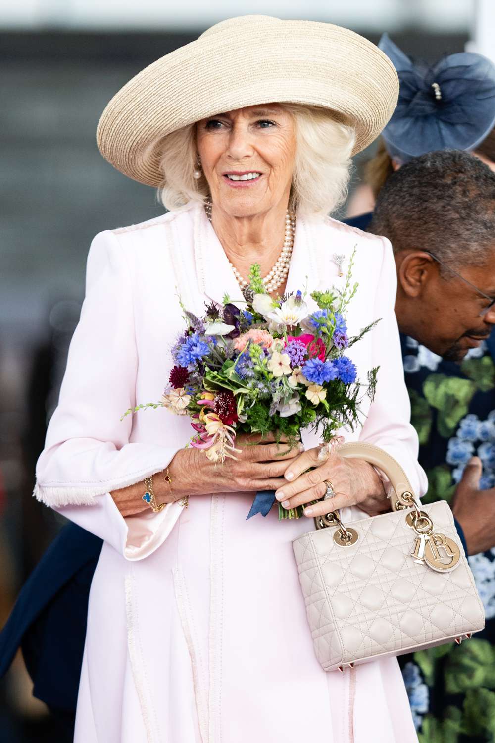 Queen Camilla leaves the Senedd on July 11, 2024