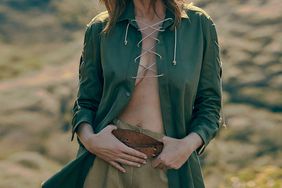 Cindy Crawford wears shirt Saint Laurent; shorts Nili Lotan; belt stylist&rsquo;s own. Photographed by Zoey Grossman for PorterEdit