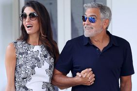 Amal Clooney and George Clooney are seen arriving ahead of the 80th Venice International Film Festival 2023 on August 29, 2023 in Venice, Italy. 