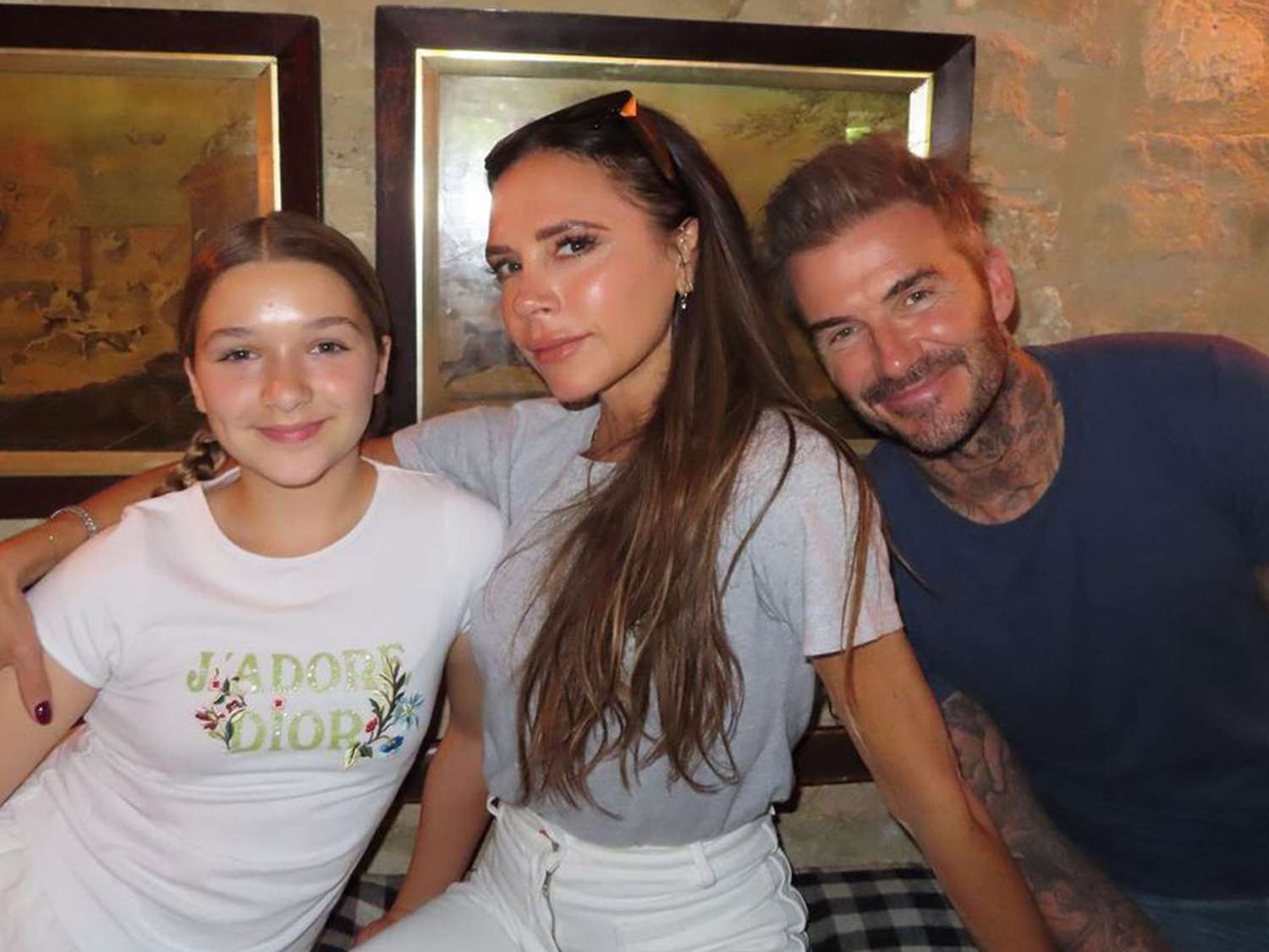 Victoria and David Beckham with their daughter, Harper Seven