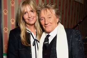 Penny Lancaster and Rod Stewart attend the Upstart Crow press night at the Gielgud Theatre on February 17, 2020 in London, England