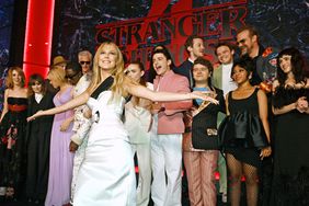 BROOKLYN, NEW YORK - MAY 14: (L-R) Maya Hawke, Winona Ryder, Cara Buono, Jamie Campbell Bower, Caleb Mclaughlin, Matthew Modine, Millie Bobby Brown, Sadie Sink, Noah Schnapp, Joseph Quinn, Gaten Matarazzo, Charlie Heaton, Priah Ferguson, David Harbour, and Natalia Dyer attend Netflix's "Stranger Things" Season 4 New York Premiere at Netflix Brooklyn on May 14, 2022 in Brooklyn, New York. (Photo by Bryan Bedder/Getty Images for Netflix)