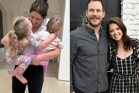Katherine Schwarzenegger and her daughters, Lyla and Eloise. ; Chris Pratt and Katherine Schwarzenegger attend Cleobella x Katherine Schwarzenegger event at The Coast Lounge at Palisades Villages on November 04, 2023.