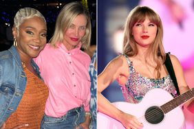 Pictured: (L-R) Tiffany Haddish and Cameron Diaz photographed together; Taylor Swift in Glendale, Arizona on Aug. 9, 2023