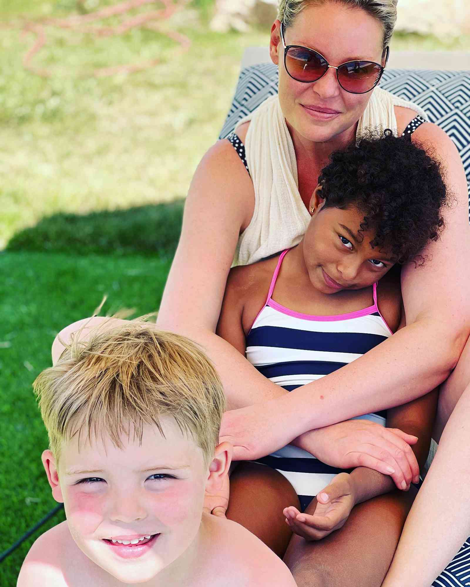 Katherine Heigl with her kids