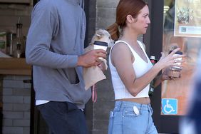 Brittany Snow and Tyler Stanaland grab coffee after spending the night together in Los Angeles, California.