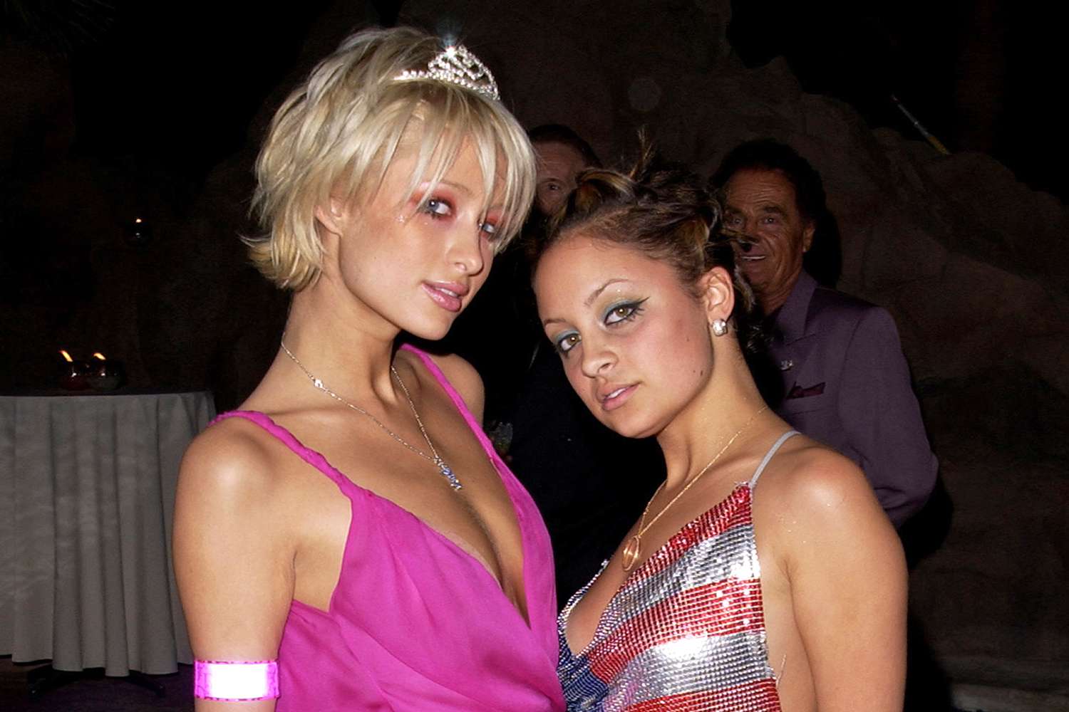 Paris Hilton & Nicole Richie, 2001, Maxim Lounge Opening in conjunction with the Lewis - Rahman Fight & Britney Spears Concert