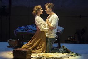 Ben Plat as ‘Leo Frank’ and Micaela Diamond as ‘Lucille Frank’ in the 2022 New York City Center produc�on of PARADE.