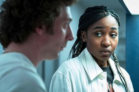 Jeremy Allen White as Carmen and Ayo Edebiri as Sydney Adamu in The Bear