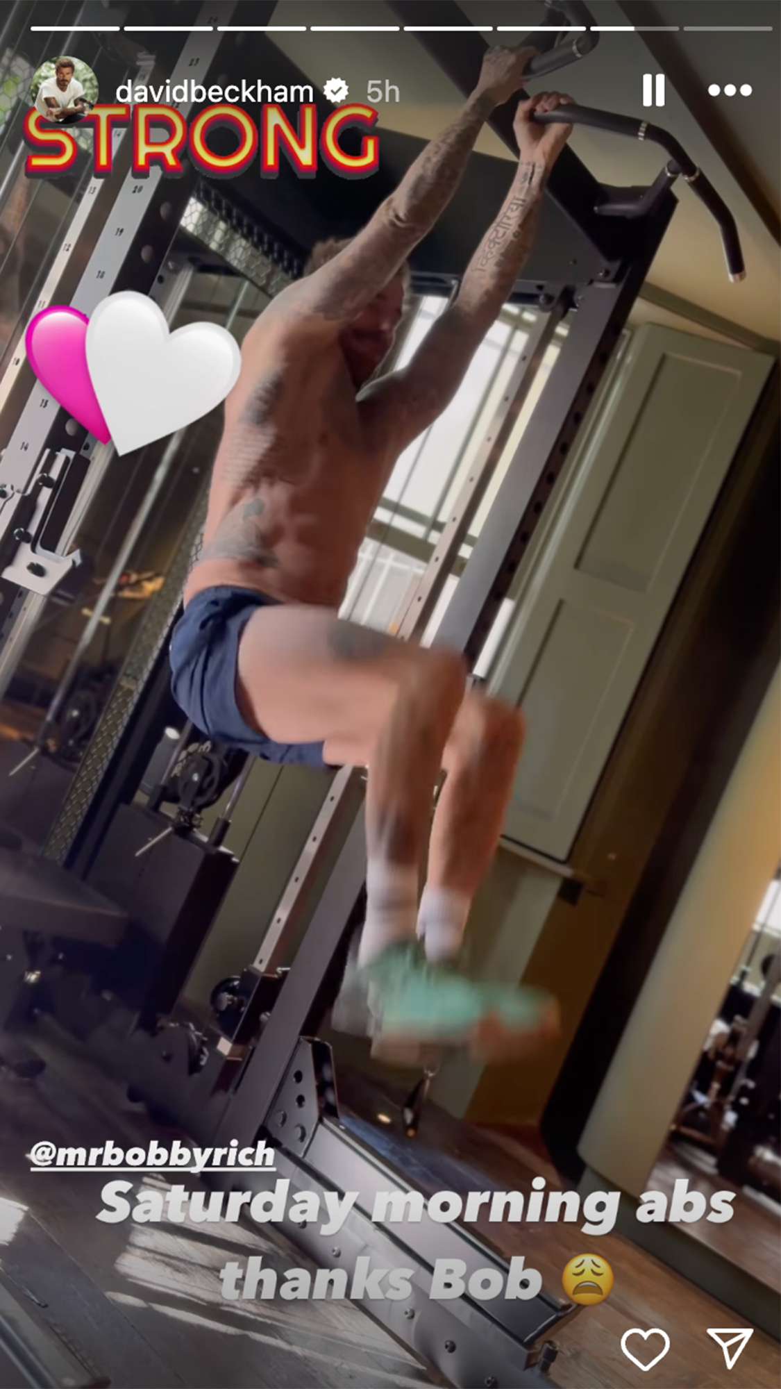 David Beckham Posts Shirtless Workout Video