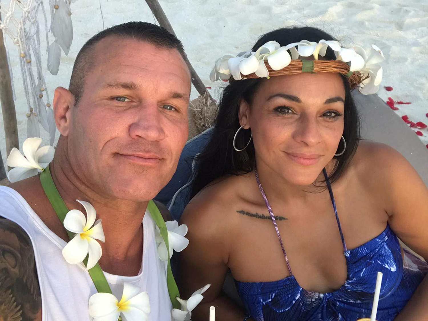 Randy Orton and Kim Marie Kessler smiling