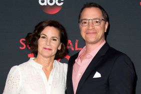 Melissa Merwin and actor Joshua Malina attend the Scandal 100th Episode Celebration on April 8, 2017 in West Hollywood, California.