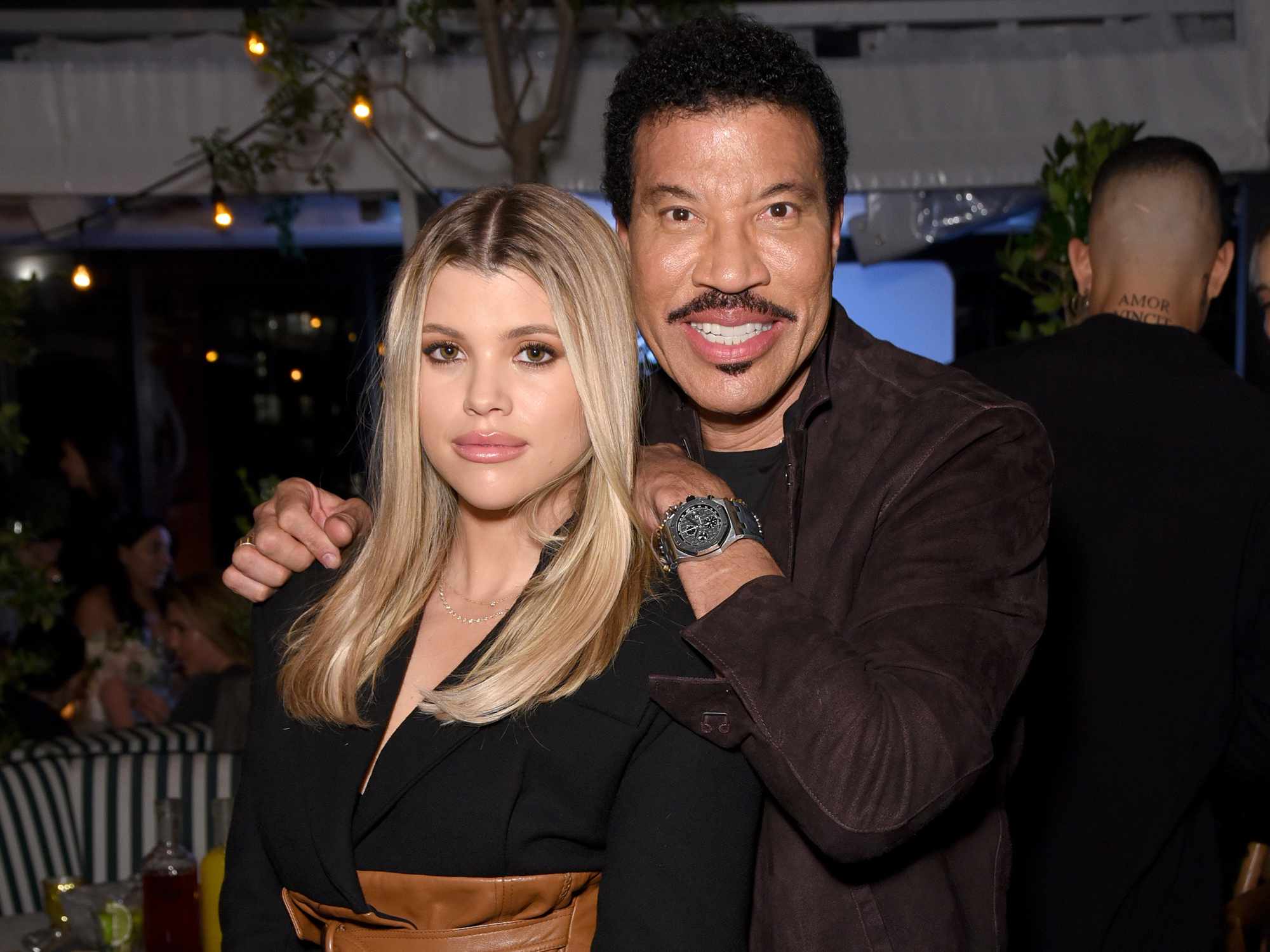 Sofia Richie and Lionel Richie attend Rolla's x Sofia Richie Launch Event at Harriet's Rooftop on February 20, 2020 in West Hollywood, California